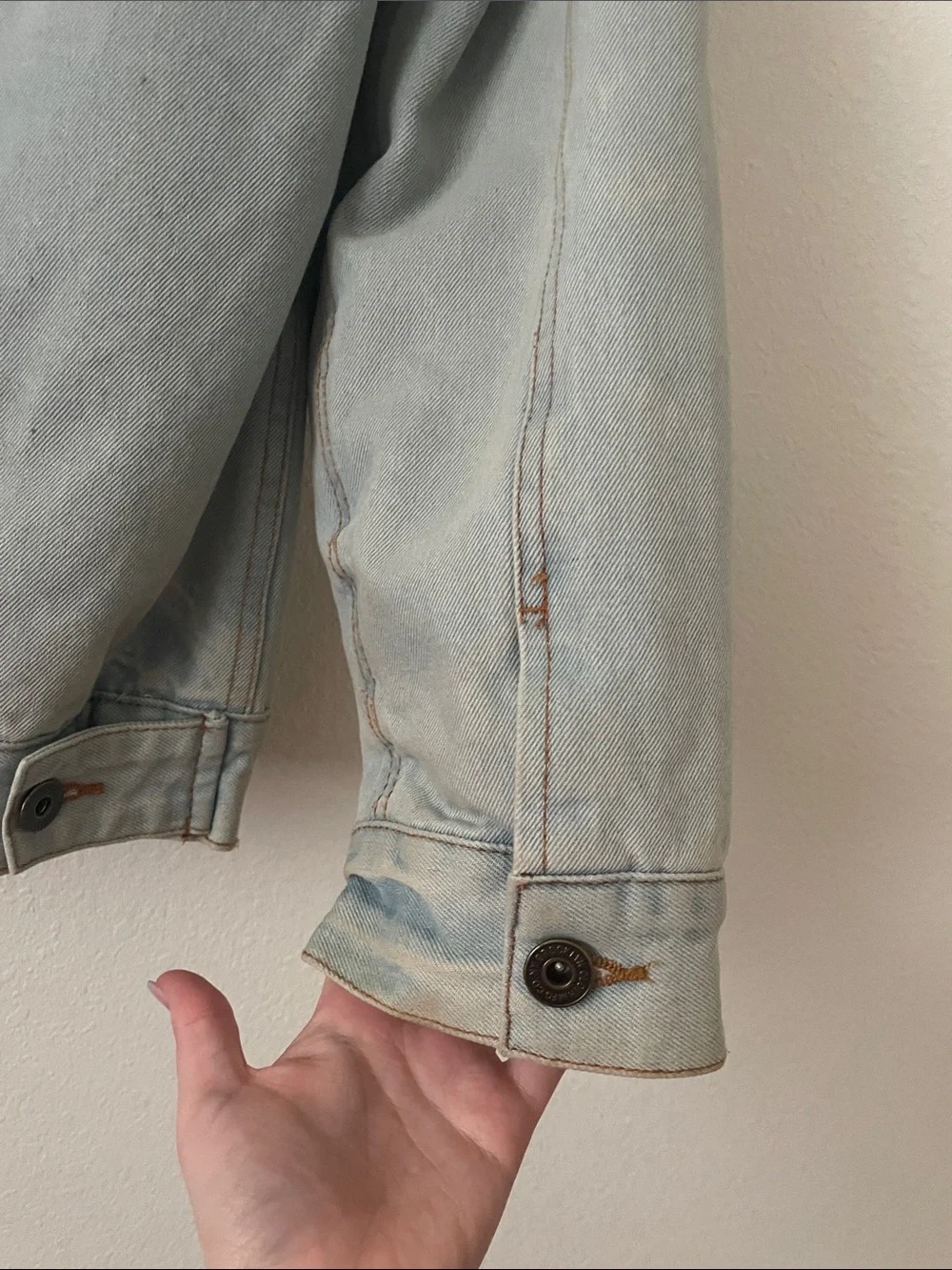 Light Blue Sherpa Collar Denim Jacket for Men